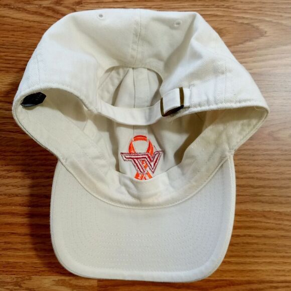 Virginia Tech Remembrance Strapback Hat White VT Hokies Cap Logo w/ Ribbon Rare - Picture 3 of 13